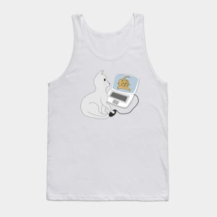 Cat and computer Tank Top